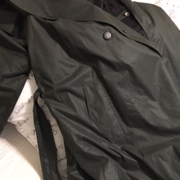 Designer Maxi Trench In Dark Green Size L - Picture 13 of 13